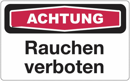 GLOBAL CARTELLO SEGNALETICO - achtung Rauchen verboten -  Adesivo Extra Resistente, Pannello in Forex, Pannello In Alluminio