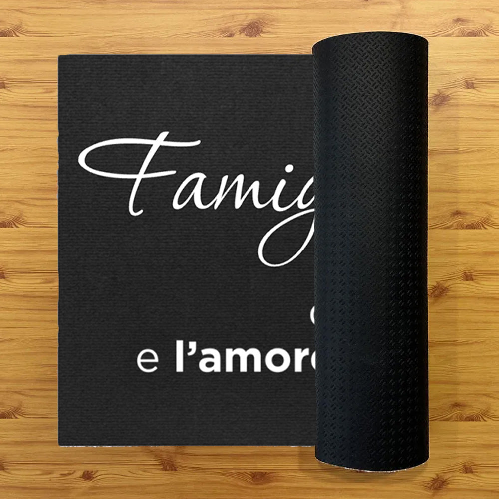 Tappeto zerbino personalizzato - casa piena d'amore - con stampa ad alta qualità, ideale per ingressi