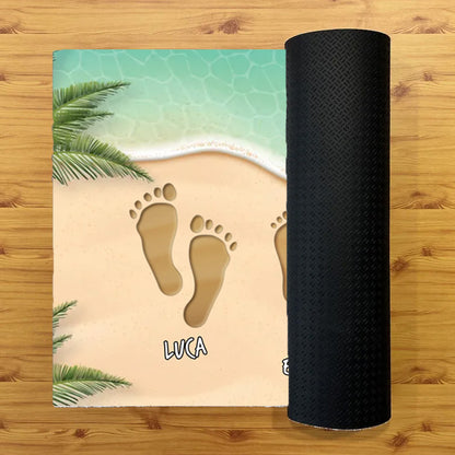 Tappeto zerbino personalizzato - Benvenuto sulla tua spiaggia - con stampa ad alta qualità, ideale per ingressi