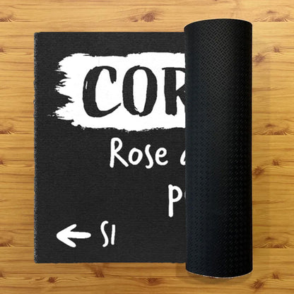 Tappeto zerbino personalizzato - ROSE AVEVA SPAZIO - con stampa ad alta qualità, ideale per ingressi
