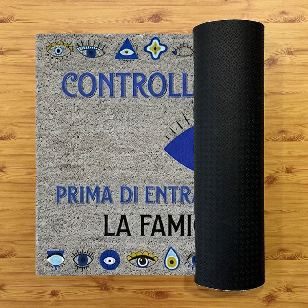 Tappeto zerbino personalizzato - Controlla le tue vibes - con stampa ad alta qualità, ideale per ingressi