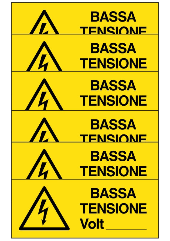 KIT DI 6 ADESIVI UNI - cabina elettrica n - Pittogramma ISO 7010 Con Stampa Diretta U.V. (IDEALE ANCHE PER ESTERNO)