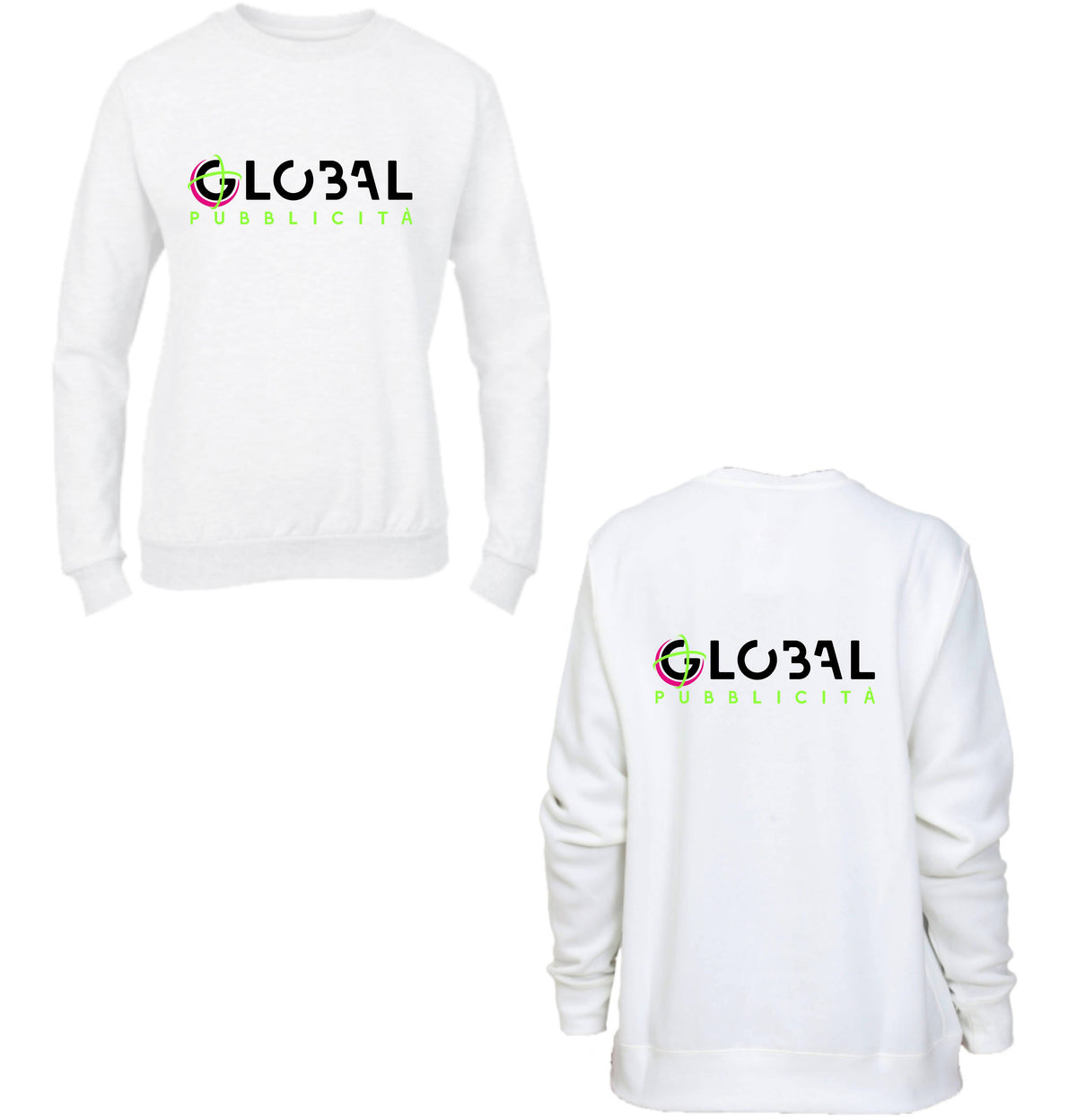 Stock 100 Felpe Girocollo Donna - Personalizzate con logo Stampa fronte e retro - Maglietta Super vestibilità Top qualità