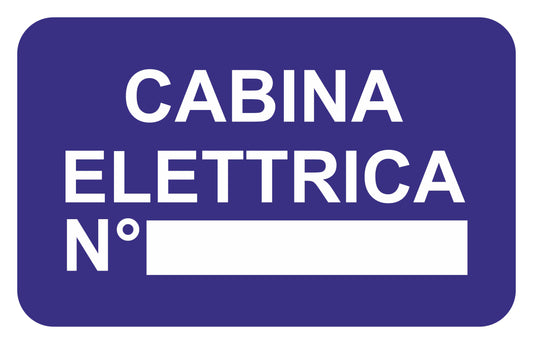 GLOBAL CARTELLO SEGNALETICO - cabina elettrica n blu - Adesivo Extra Resistente, Pannello in Forex, Pannello In Alluminio