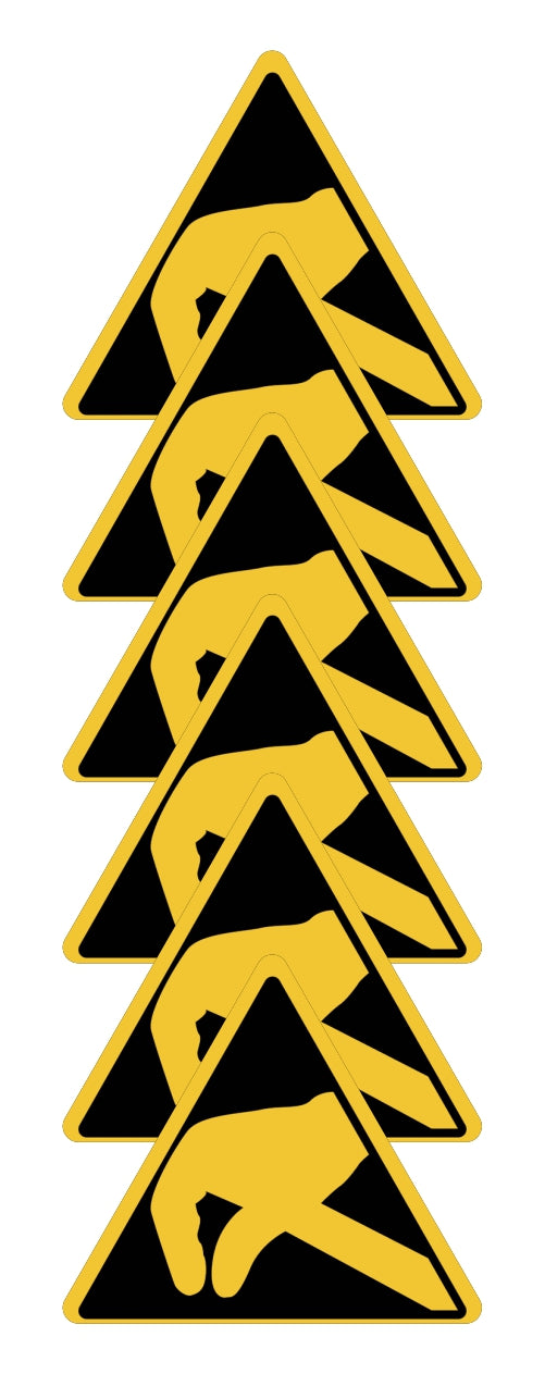 GLOBAL KIT DI 6 ADESIVI TRIANGOLARI - campo elettrostatico - Pittogramma ISO 7010 Con Stampa Diretta U.V. (IDEALE ANCHE PER ESTERNO)