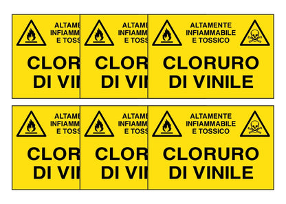 KIT DI 6 ADESIVI RETTANGOLARI - CLORURO DI VINILE - Pittogramma ISO 7010 Con Stampa Diretta U.V. (IDEALE ANCHE PER ESTERNO)