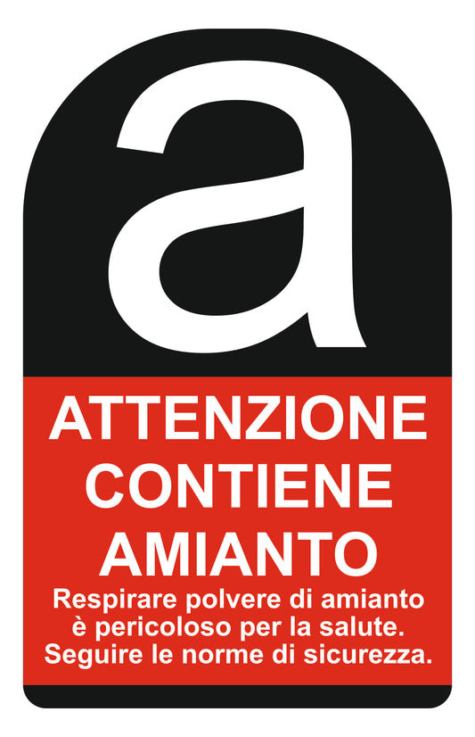 GLOBAL CARTELLO SEGNALETICO - contiene amianto - Adesivo Extra Resistente, Pannello in Forex, Pannello In Alluminio