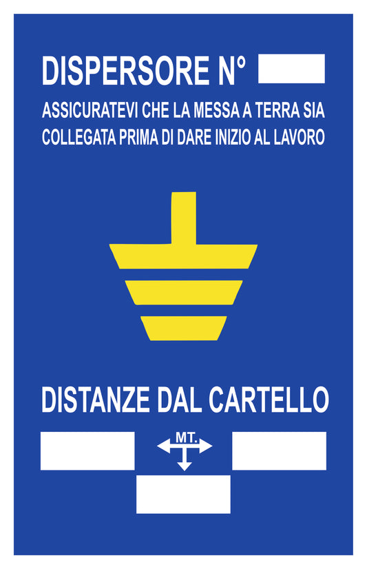 GLOBAL CARTELLO SEGNALETICO - dispersore n° assicuratevi che la messa a terra - Adesivo Extra Resistente, Pannello in Forex, Pannello In Alluminio