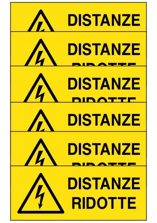 GLOBAL KIT DI 6 ADESIVI UNI - distanze ridotte - Pittogramma ISO 7010 Con Stampa Diretta U.V. (IDEALE ANCHE PER ESTERNO)