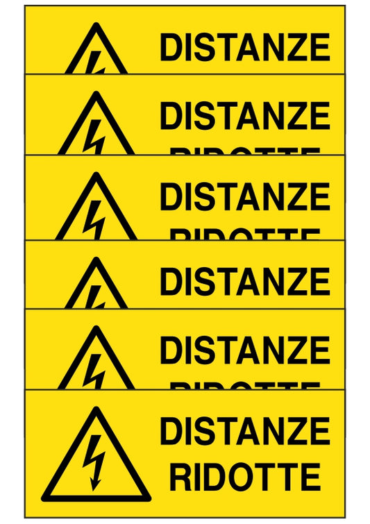 GLOBAL KIT DI 6 ADESIVI UNI - distanze ridotte - Pittogramma ISO 7010 Con Stampa Diretta U.V. (IDEALE ANCHE PER ESTERNO)