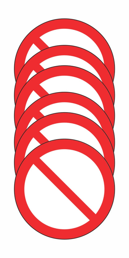 GLOBAL KIT DI 6 ADESIVI - DIVIETO GENERICO - Pittogramma ISO 7010 Con Stampa Diretta U.V. (IDEALE ANCHE PER ESTERNO)