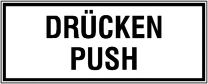 GLOBAL CARTELLO SEGNALETICO UNI - drucken push - Adesivo Extra Resistente, Pannello in Forex, Pannello In Alluminio