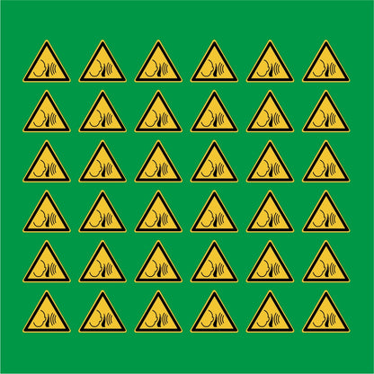PACCO DA 6 KIT DI 6 ADESIVI TRIANGOLARI - forte rumore improvviso - Pittogramma ISO 7010 Con Stampa Diretta U.V.