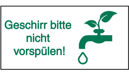 GLOBAL CARTELLO SEGNALETICO UNI - geschirr bitte nicht vorspuelen wasser sparen - Adesivo Extra Resistente, Pannello in Forex, Pannello In Alluminio
