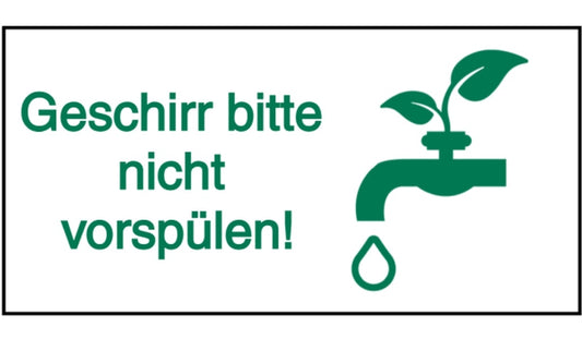 GLOBAL CARTELLO SEGNALETICO UNI - geschirr bitte nicht vorspuelen wasser sparen - Adesivo Extra Resistente, Pannello in Forex, Pannello In Alluminio