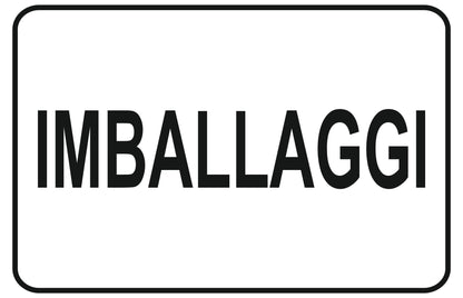 GLOBAL CARTELLO SEGNALETICO - imballaggi - Adesivo Extra Resistente, Pannello in Forex, Pannello In Alluminio