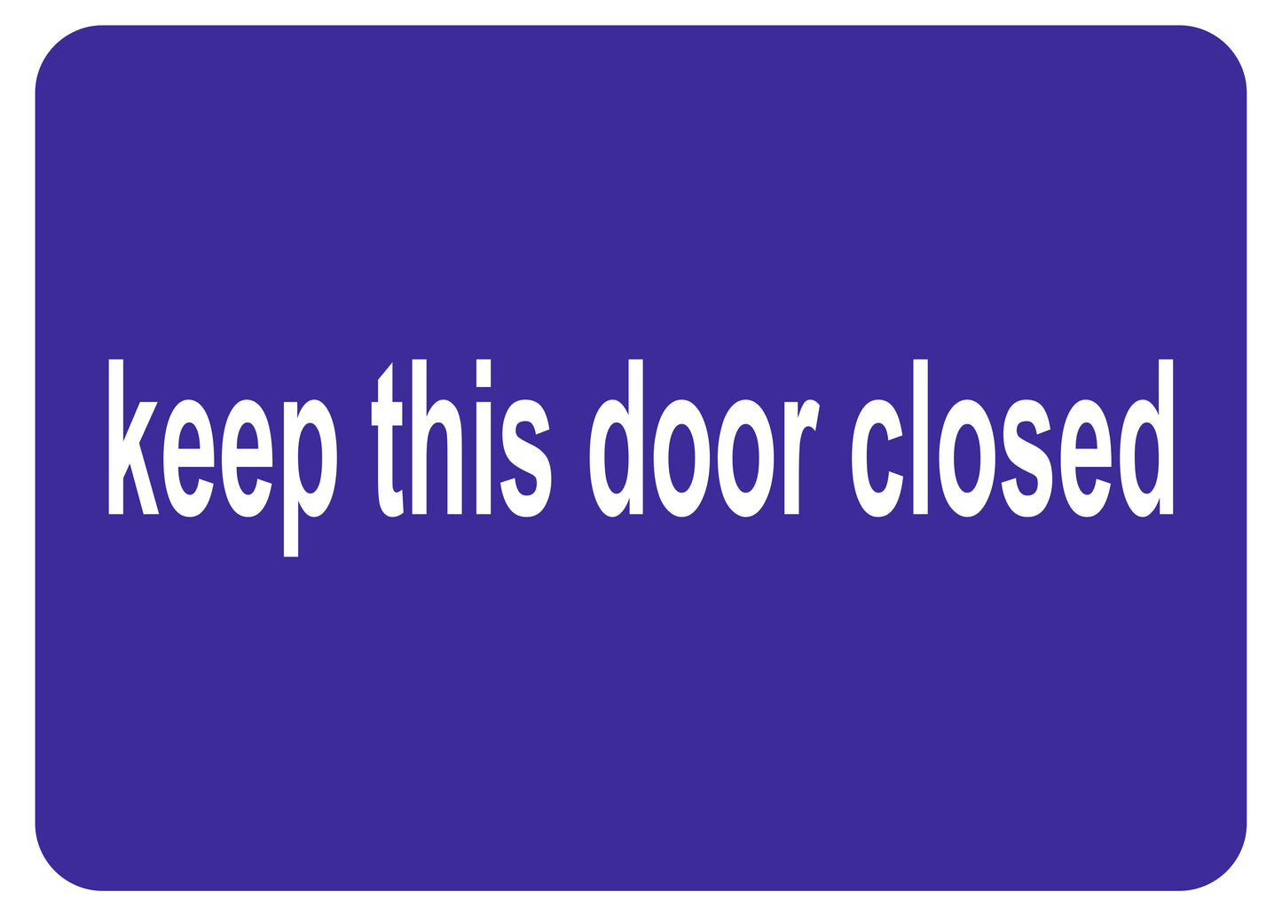 GLOBAL CARTELLO SEGNALETICO - keep this door closed - Adesivo Extra Resistente, Pannello in Forex, Pannello In Alluminio