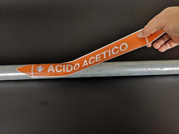 GLOBAL PACCO DA 10 ETICHETTE PER TUBAZIONI - SODIO SILICATO - Etichetta Autoadesiva Resistente