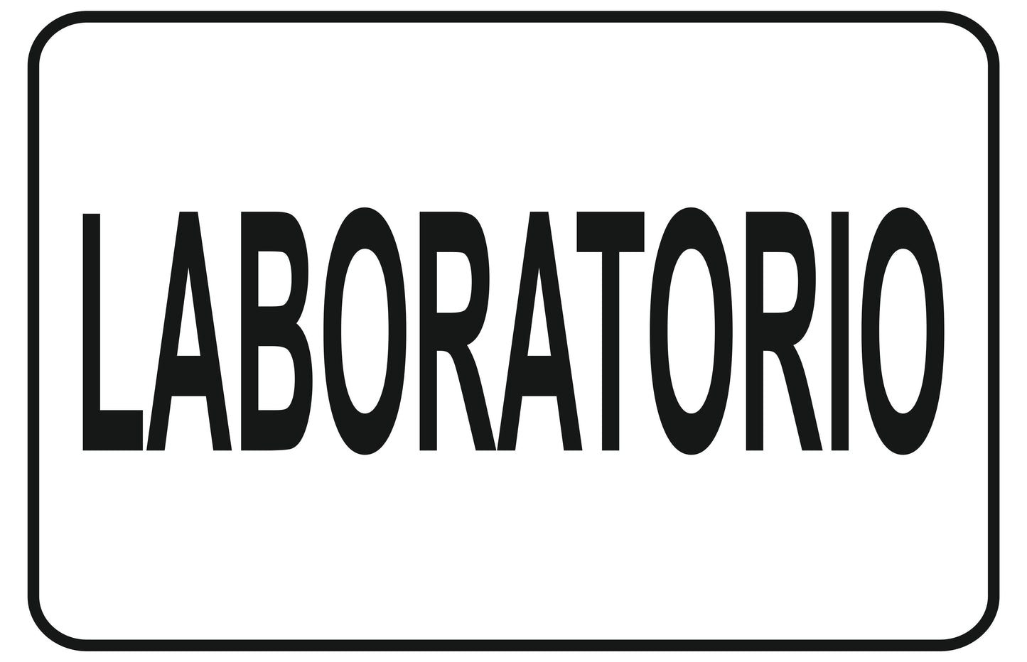 GLOBAL CARTELLO SEGNALETICO - laboratorio - Adesivo Extra Resistente, Pannello in Forex, Pannello In Alluminio