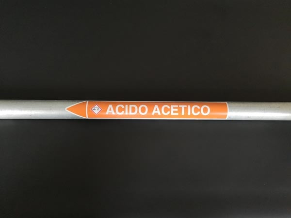 GLOBAL PACCO DA 10 ETICHETTE PER TUBAZIONI - ACETONE - Etichetta Autoadesiva Resistente