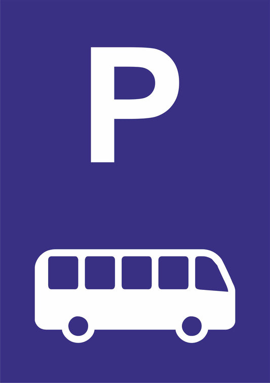GLOBAL CARTELLO SEGNALETICO - parcheggio autobus - Adesivo Resistente, Pannello in Forex, Pannello In Alluminio