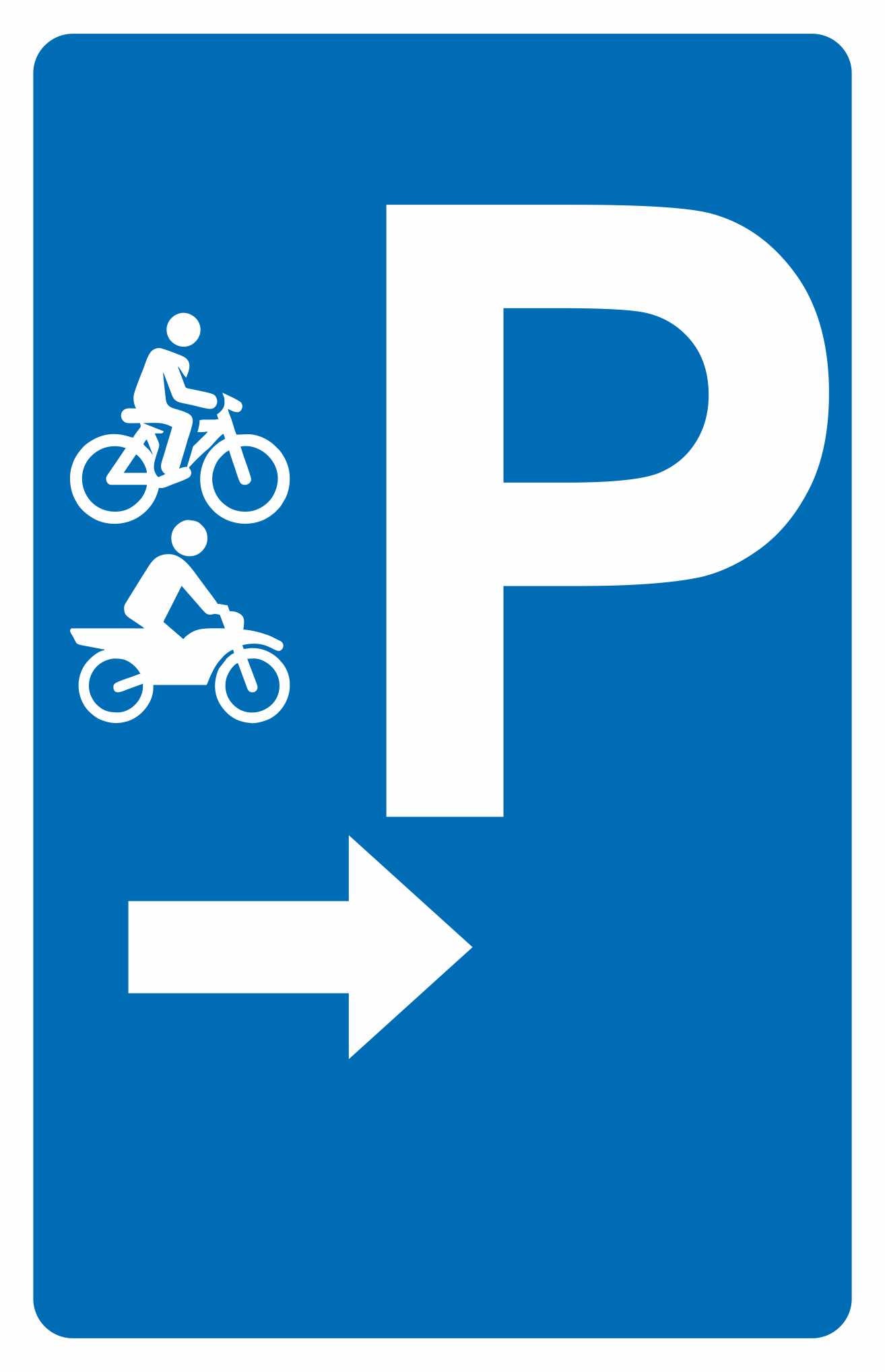 GLOBAL CARTELLO SEGNALETICO - Parcheggio biciclette motori - Adesivo Resistente, Pannello in Forex, Pannello In Alluminio