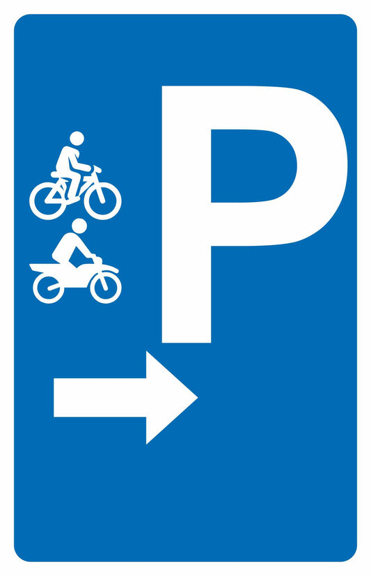 GLOBAL CARTELLO SEGNALETICO - Parcheggio biciclette motori - Adesivo Resistente, Pannello in Forex, Pannello In Alluminio