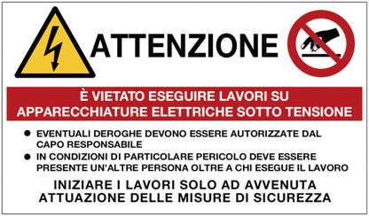 GLOBAL CARTELLO SEGNALETICO - pericolo elettrico - Attenzione - con testo in italiano - Adesivo Extra Resistente, Pannello in Forex, Pannello In Alluminio