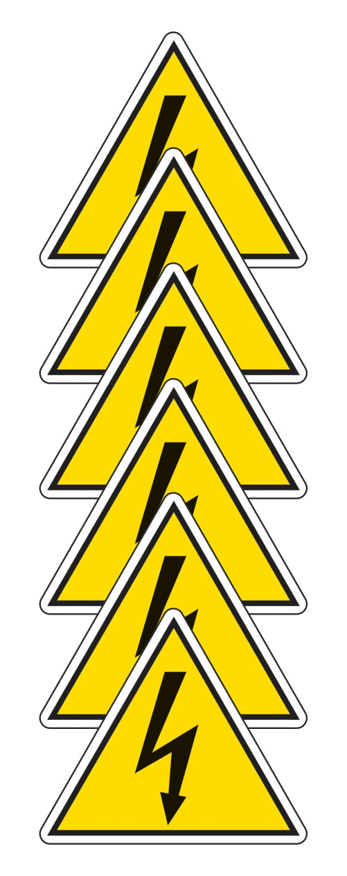 GLOBAL KIT DI 6 ADESIVI TRIANGOLARI - terra - Pittogramma ISO 7010 Con Stampa Diretta U.V. (IDEALE ANCHE PER ESTERNO)