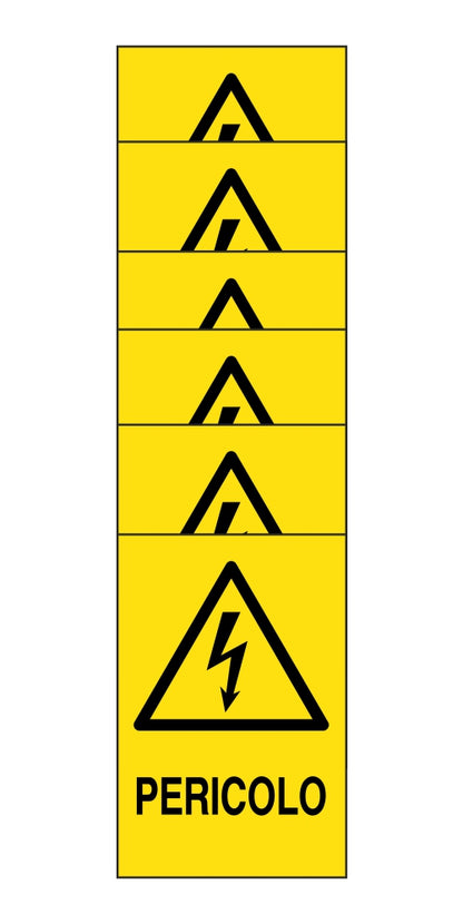 KIT DI 6 ADESIVI RETTANGOLARI - pericolo - Pittogramma ISO 7010 Con Stampa Diretta U.V. (IDEALE ANCHE PER ESTERNO)pericolo rettangolare
