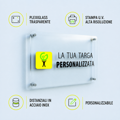 Caratteristiche della targa personalizzata in plexiglass
