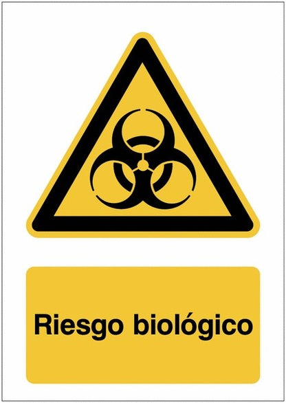 GLOBAL CARTELLO SEGNALETICO - riesgo biológico - Adesivo Extra Resistente, Pannello in Forex, Pannello In Alluminio