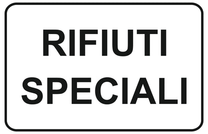 GLOBAL CARTELLO SEGNALETICO - rifiuti speciali - Adesivo Extra Resistente, Pannello in Forex, Pannello In Alluminio