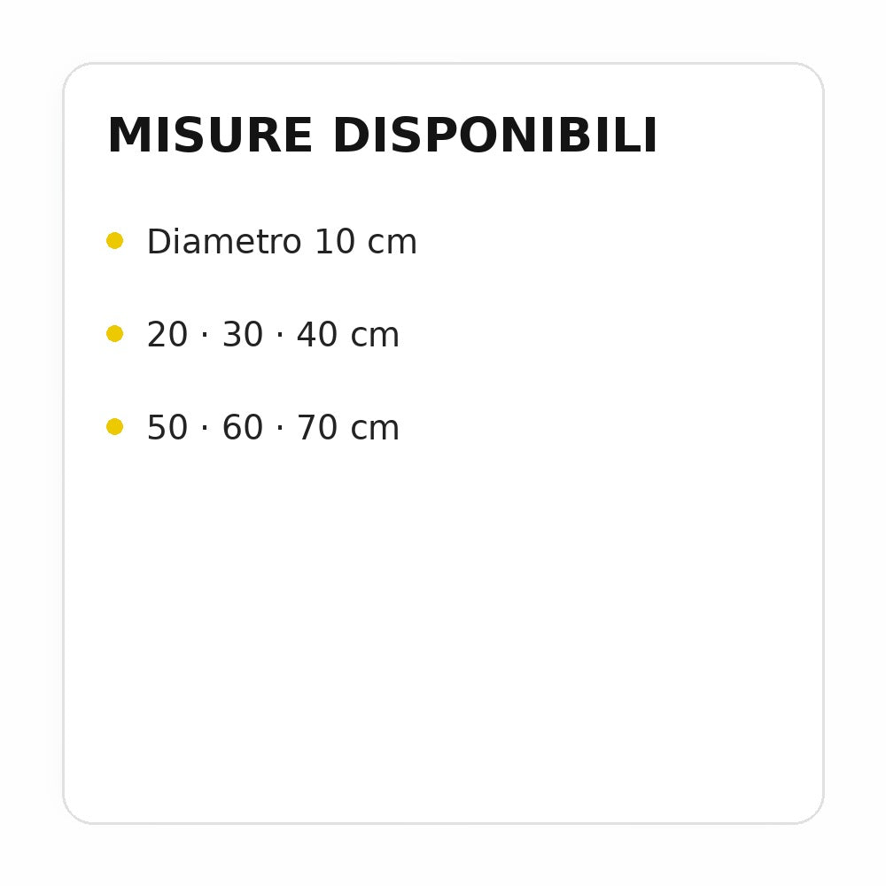 Misure disponibili della targa rotonda personalizzata