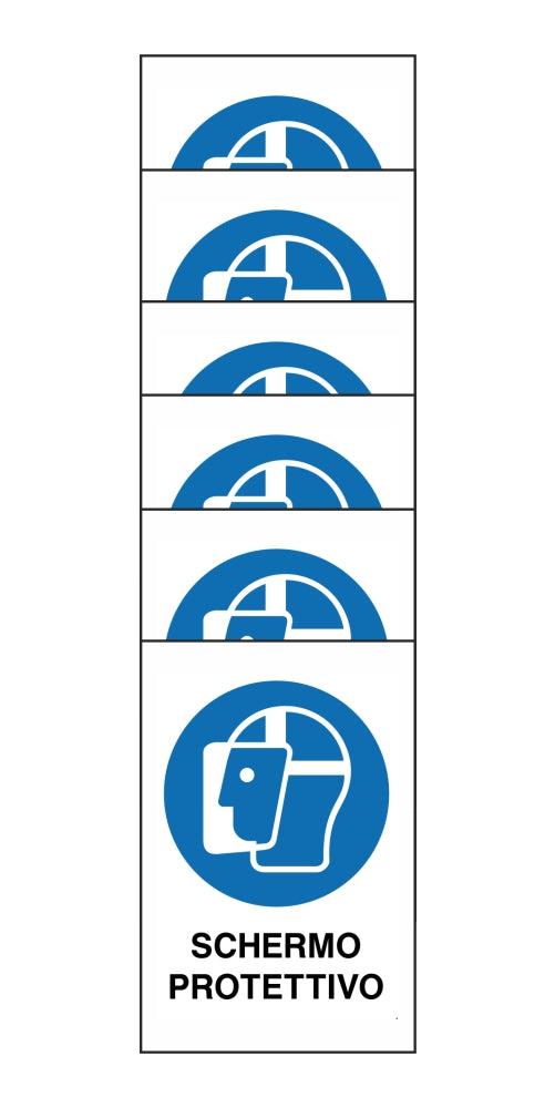 KIT DI 6 ADESIVI RETTANGOLARI - schermo protettivo - Pittogramma ISO 7010 Con Stampa Diretta U.V. (IDEALE ANCHE PER ESTERNO)