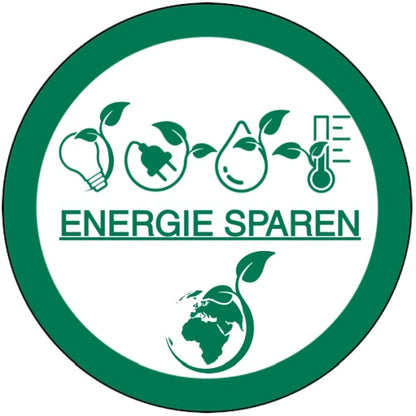 GLOBAL CARTELLO SEGNALETICO ROTONDO - schild aufkleber energie sparen licht-strom wasser heizung - Adesivo Extra Resistente, Pannello in Forex, Pannello In Alluminio