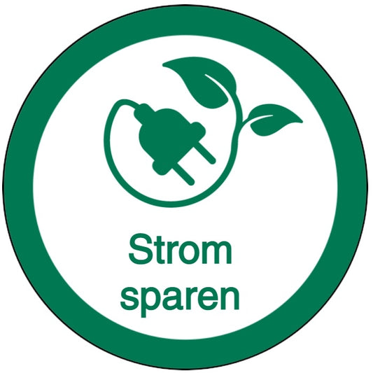 GLOBAL CARTELLO SEGNALETICO ROTONDO - schild aufkleber strom sparen - Adesivo Extra Resistente, Pannello in Forex, Pannello In Alluminio