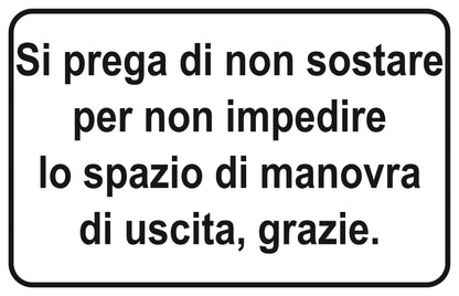 GLOBAL CARTELLO SEGNALETICO - si prega di non sostare - Adesivo Extra Resistente, Pannello in Forex, Pannello In Alluminio