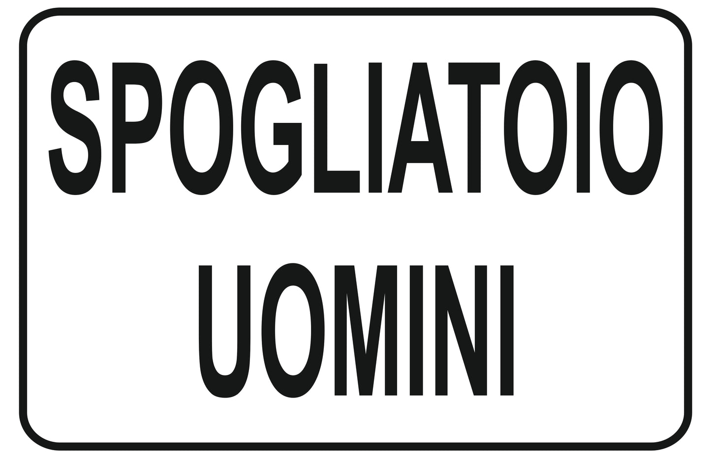 GLOBAL CARTELLO SEGNALETICO - spogliatoio uomini - Adesivo Extra Resistente, Pannello in Forex, Pannello In Alluminio