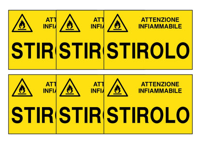 KIT DI 6 ADESIVI RETTANGOLARI - stirolo - Pittogramma ISO 7010 Con Stampa Diretta U.V. (IDEALE ANCHE PER ESTERNO)