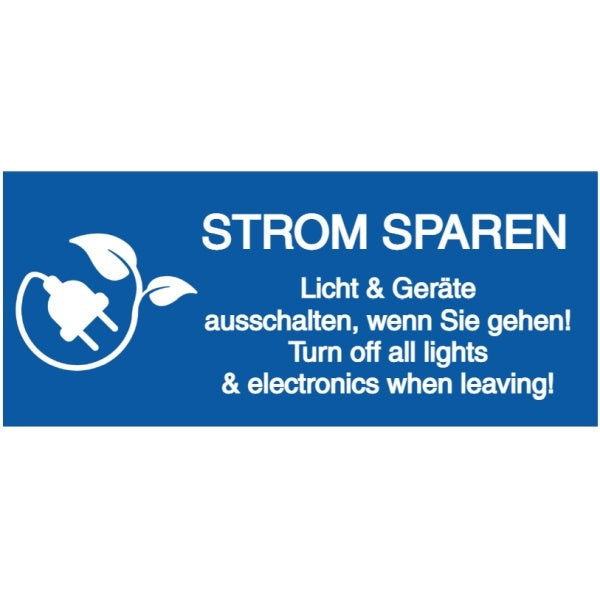 GLOBAL CARTELLO SEGNALETICO UNI - strom sparen licht geraete ausschalten wenn sie gehen turn off all lights - Adesivo Extra Resistente, Pannello in Forex, Pannello In Alluminio