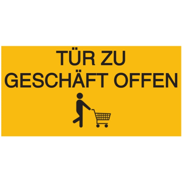 GLOBAL CARTELLO SEGNALETICO UNI - tuer zu geschaefft offen - Adesivo Extra Resistente, Pannello in Forex, Pannello In Alluminio