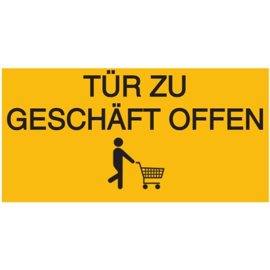 GLOBAL CARTELLO SEGNALETICO UNI - tuer zu geschaefft offen - Adesivo Extra Resistente, Pannello in Forex, Pannello In Alluminio
