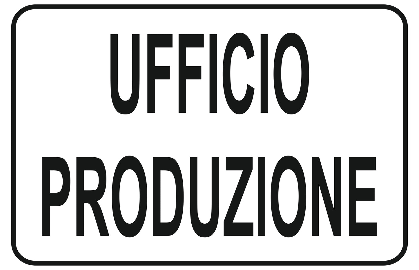 GLOBAL CARTELLO SEGNALETICO - ufficio produzione - Adesivo Extra Resistente, Pannello in Forex, Pannello In Alluminio