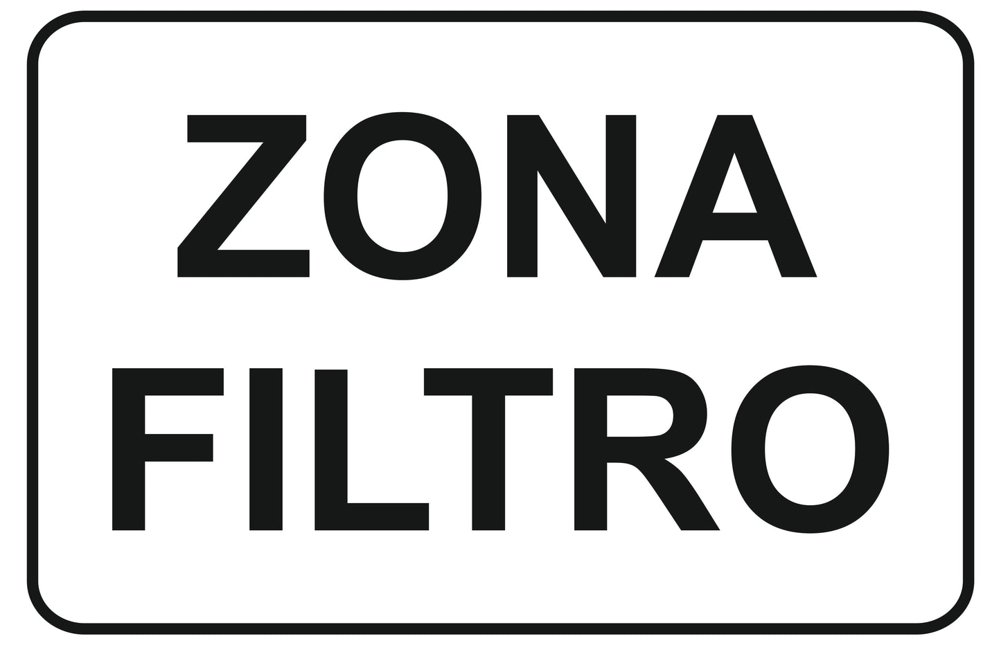 GLOBAL CARTELLO SEGNALETICO - zona filtro - Adesivo Extra Resistente, Pannello in Forex, Pannello In Alluminio