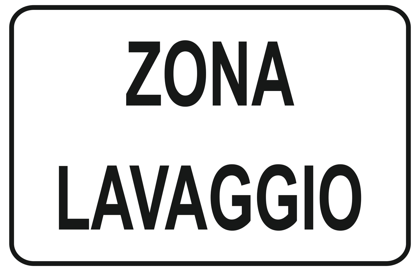 GLOBAL CARTELLO SEGNALETICO - zona lavaggio - Adesivo Extra Resistente, Pannello in Forex, Pannello In Alluminio