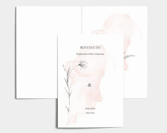 Libretto Cerimonia Nozze CON STAMPA AD ALTA QUALITÁ - Peach - Libretto messa completamente PERSONALIZZABILE (ANCHE I COLORI)