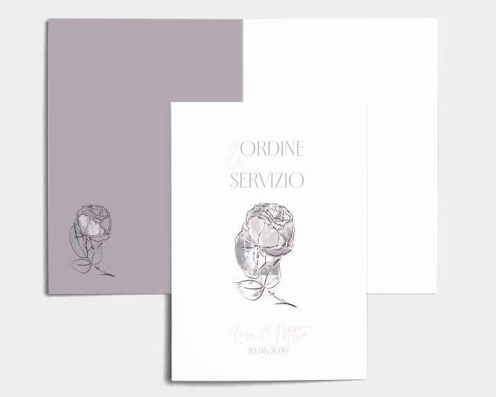 Libretto Cerimonia Nozze CON STAMPA AD ALTA QUALITÁ - Lined Rose - Libretto messa completamente PERSONALIZZABILE (ANCHE I COLORI)