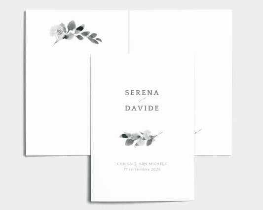 Libretto Cerimonia Nozze CON STAMPA AD ALTA QUALITÁ - Elegant Greenery - Libretto messa completamente PERSONALIZZABILE (ANCHE I COLORI)