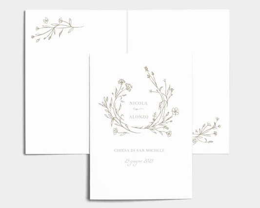 Libretto Cerimonia Nozze CON STAMPA AD ALTA QUALITÁ - Natural Monogram - Libretto messa completamente PERSONALIZZABILE (ANCHE I COLORI)